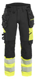 Blaklader High Vis Dames Werkbroeken 70251648 4-weg stretch HiVis zwart-fluo geel(9933)
