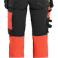 Blaklader High Vis Dames Werkbroeken 70251648 4-weg stretch HiVis zwart-fluo rood(9955)