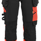 Blaklader High vis Dames Werkbroeken 70251648 4-weg stretch HiVis zwart-fluo rood(9955)
