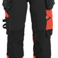 Blaklader High Vis Dames Werkbroeken 70251648 4-weg stretch HiVis zwart-fluo rood(9955)
