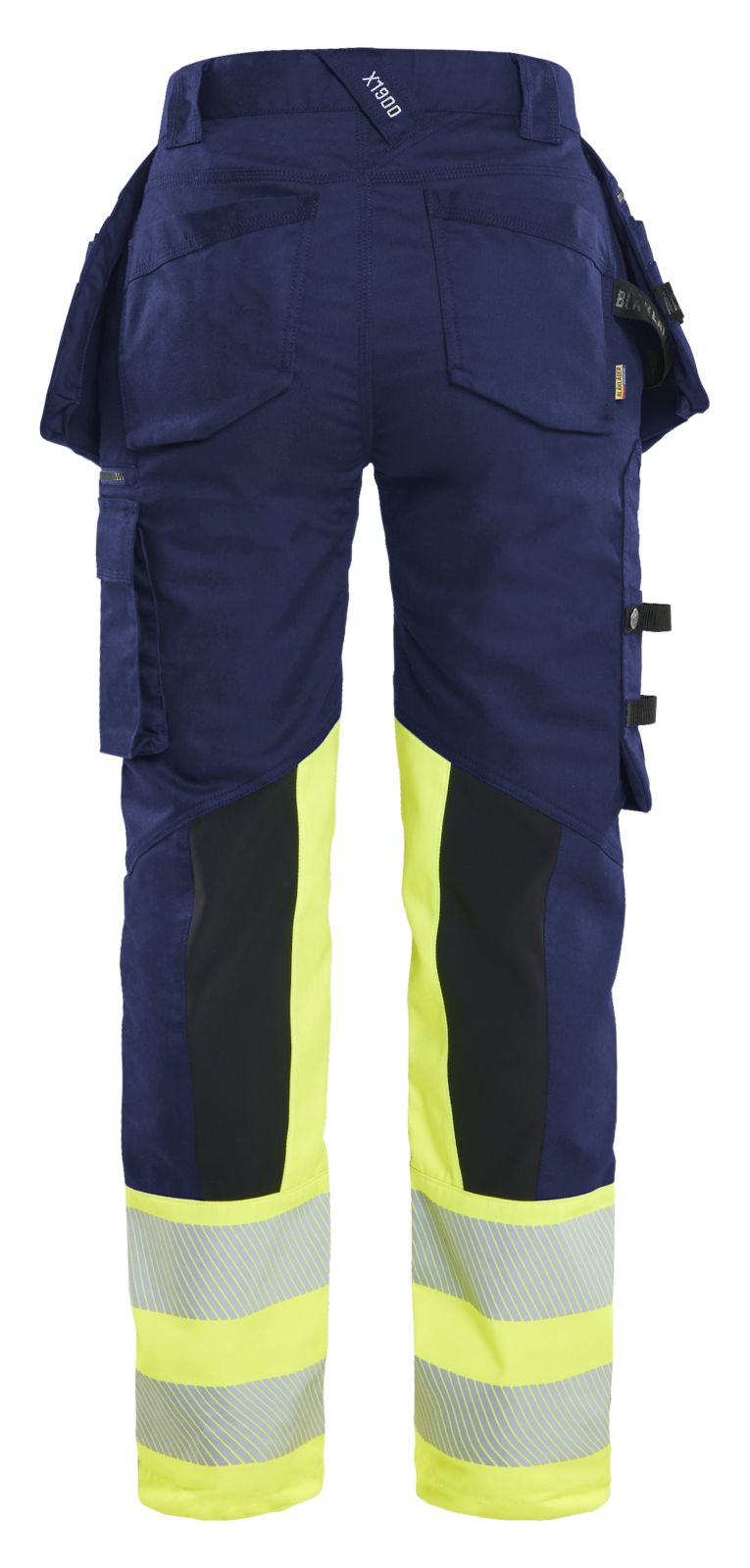 Blaklader Dames High Vis Werkbroek 70301149 Stretch gereedschapszakken HiVis marineblauw-fluo geel(8933)
