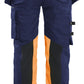Blaklader Dames High Vis Werkbroek 70301149 Stretch gereedschapszakken HiVis marineblauw-oranje(8953)