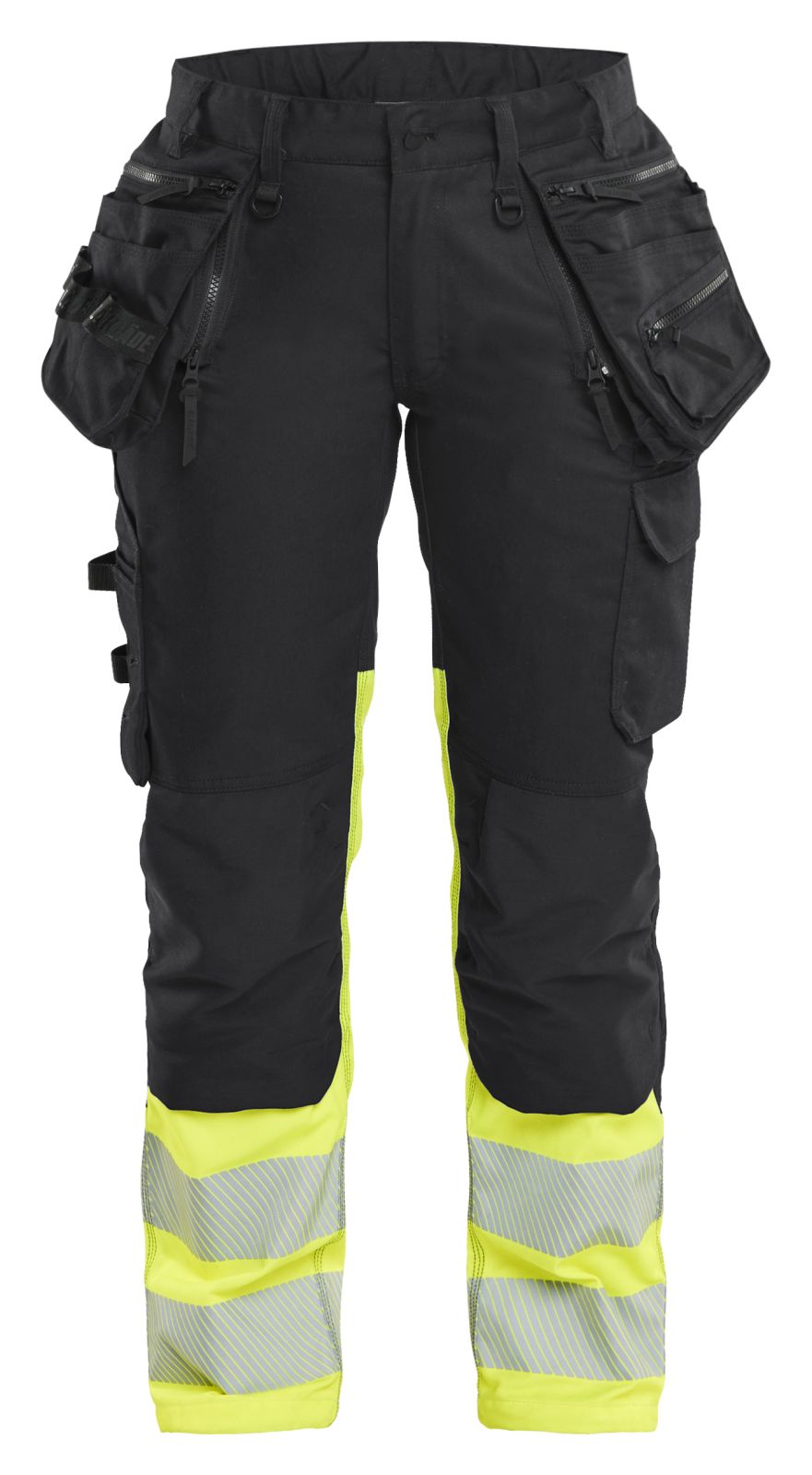Blaklader Dames High Vis Werkbroek 70301149 Stretch gereedschapszakken HiVis zwart-fluo geel(9933)
