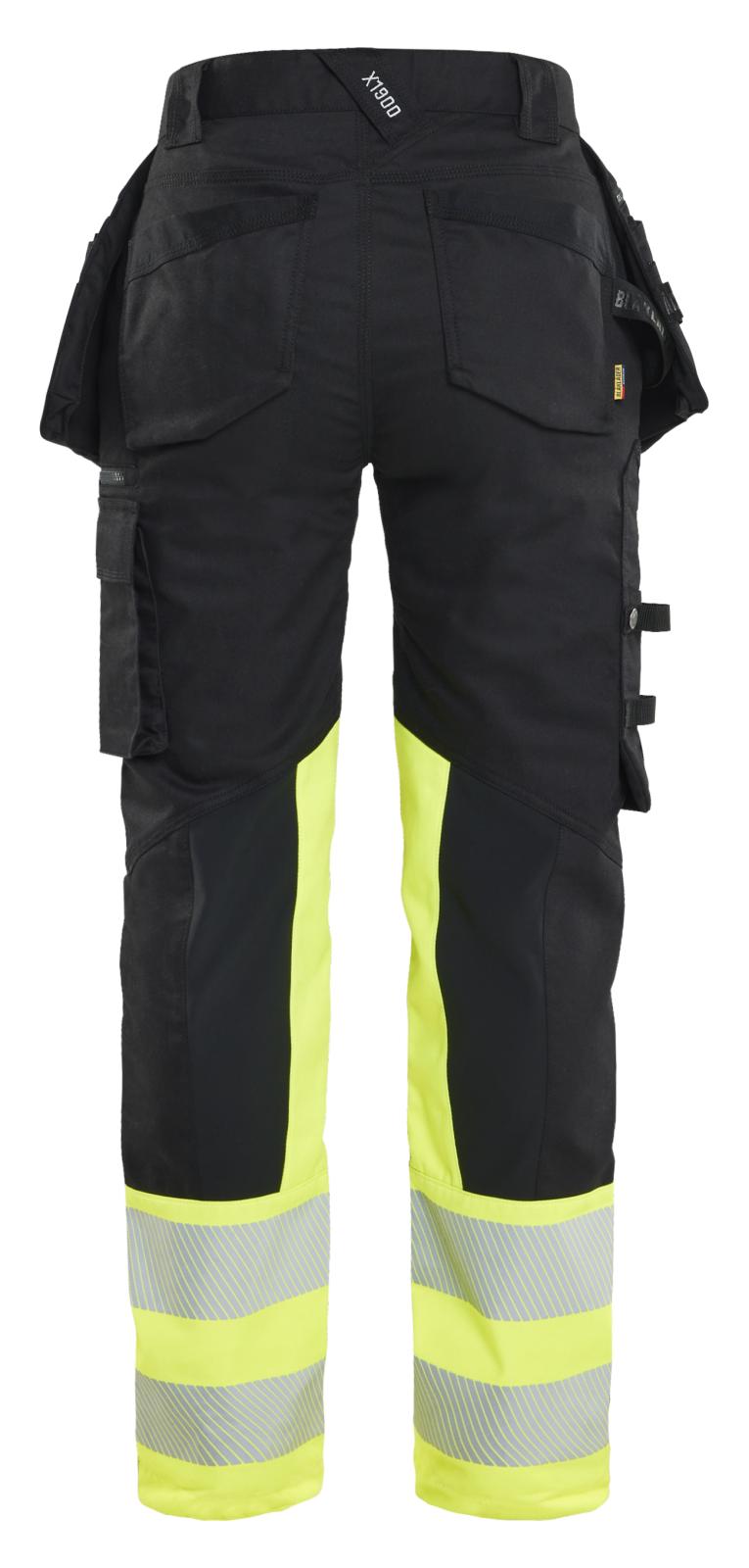 Blaklader Dames High Vis Werkbroek 70301149 Stretch gereedschapszakken HiVis zwart-fluo geel(9933)