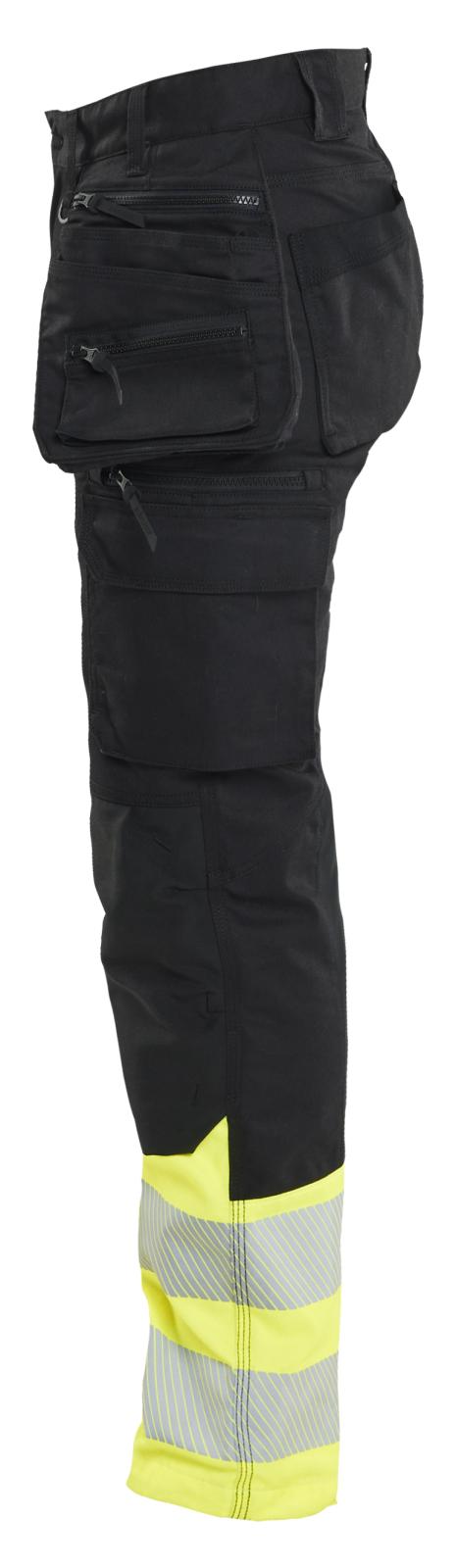Blaklader Dames High Vis Werkbroek 70301149 Stretch gereedschapszakken HiVis zwart-fluo geel(9933)