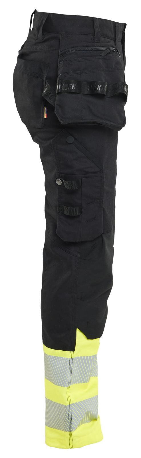 Blaklader Dames High Vis Werkbroek 70301149 Stretch gereedschapszakken HiVis zwart-fluo geel(9933)