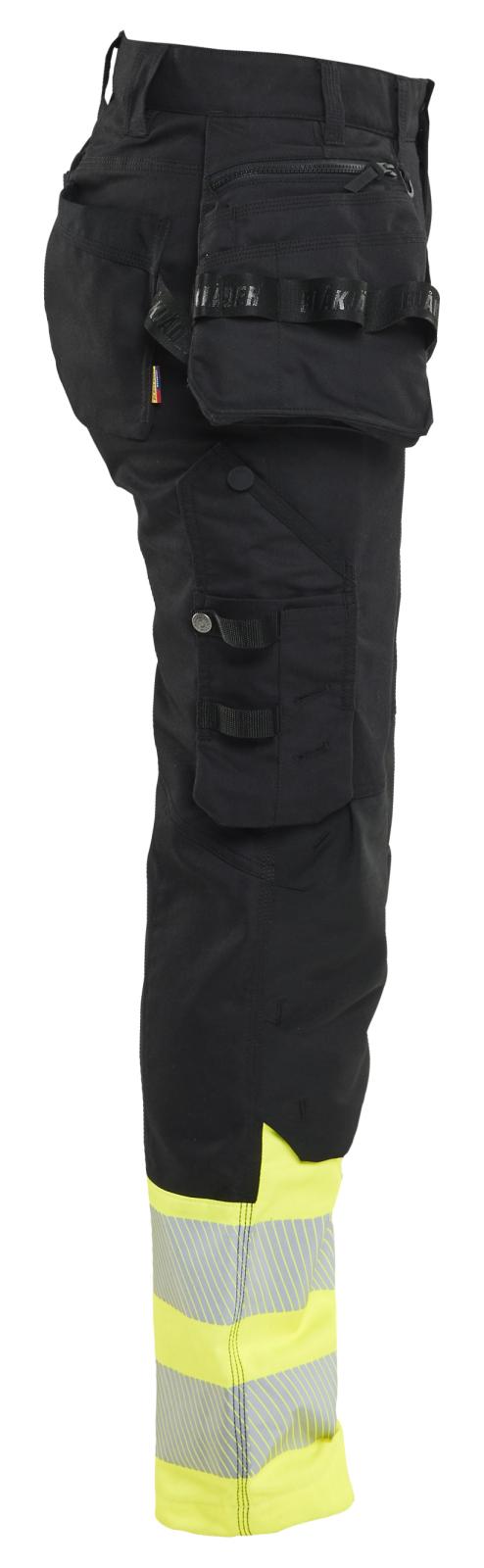 Blaklader Dames High Vis Werkbroek 70301149 Stretch gereedschapszakken HiVis zwart-fluo geel(9933)