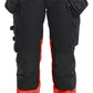 Blaklader Dames High Vis Werkbroek 70301149 Stretch gereedschapszakken HiVis zwart-fluo rood(9955)