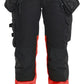 Blaklader Dames High Vis Werkbroek 70301149 Stretch met gereedschapszakken zwart-fluo rood(9955)