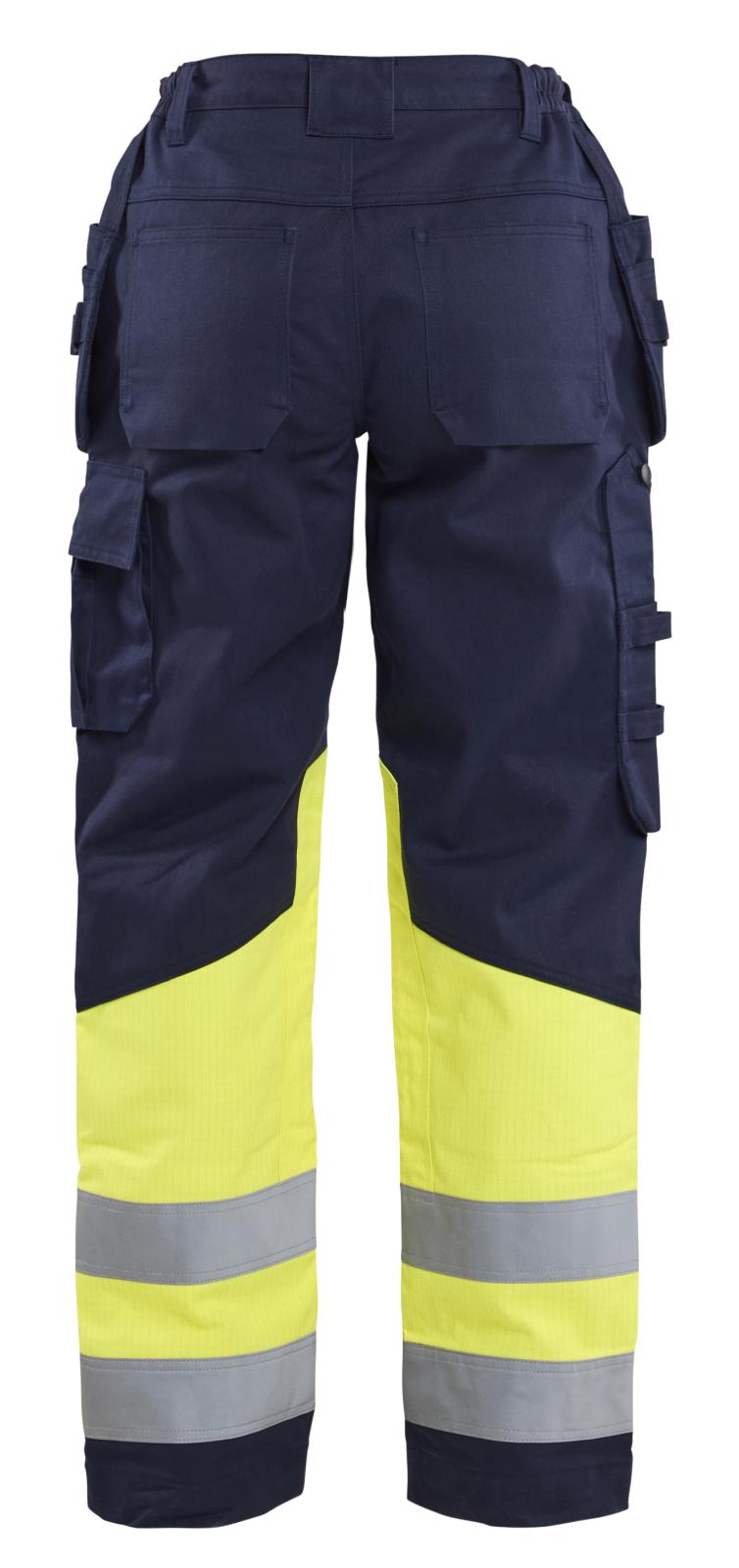 Blaklader Vlamvertragend Dames Multinorm Werkbroek 70811514 gereedschapszakken marineblauw-fluo geel(8933)