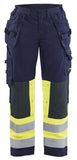 Blaklader Vlamvertragend Dames Multinorm Werkbroek 70811514 gereedschapszakken marineblauw-fluo geel(8933)