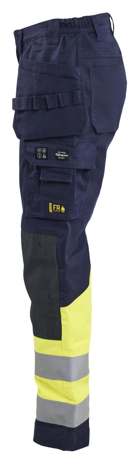 Blaklader Vlamvertragend Dames Multinorm Werkbroek 70811514 gereedschapszakken marineblauw-fluo geel(8933)
