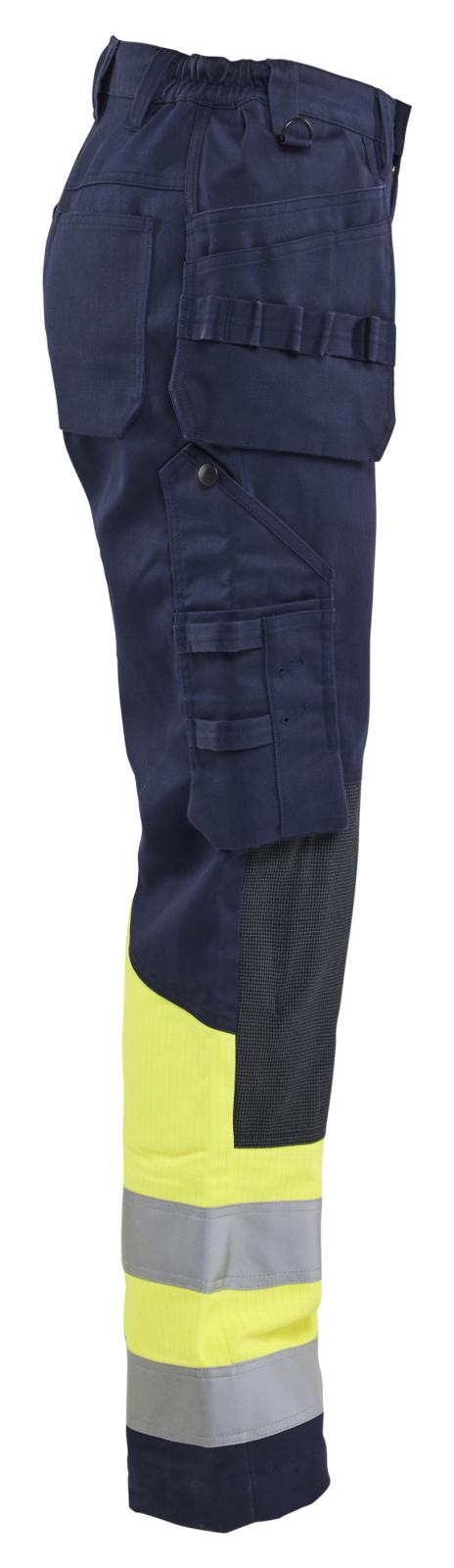 Blaklader Vlamvertragend Dames Multinorm Werkbroek 70811514 gereedschapszakken marineblauw-fluo geel(8933)