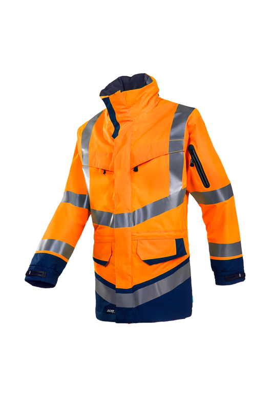 Sioen Jassen Windsor HiVis Inrits-systeem fluo oranje-marineblauw