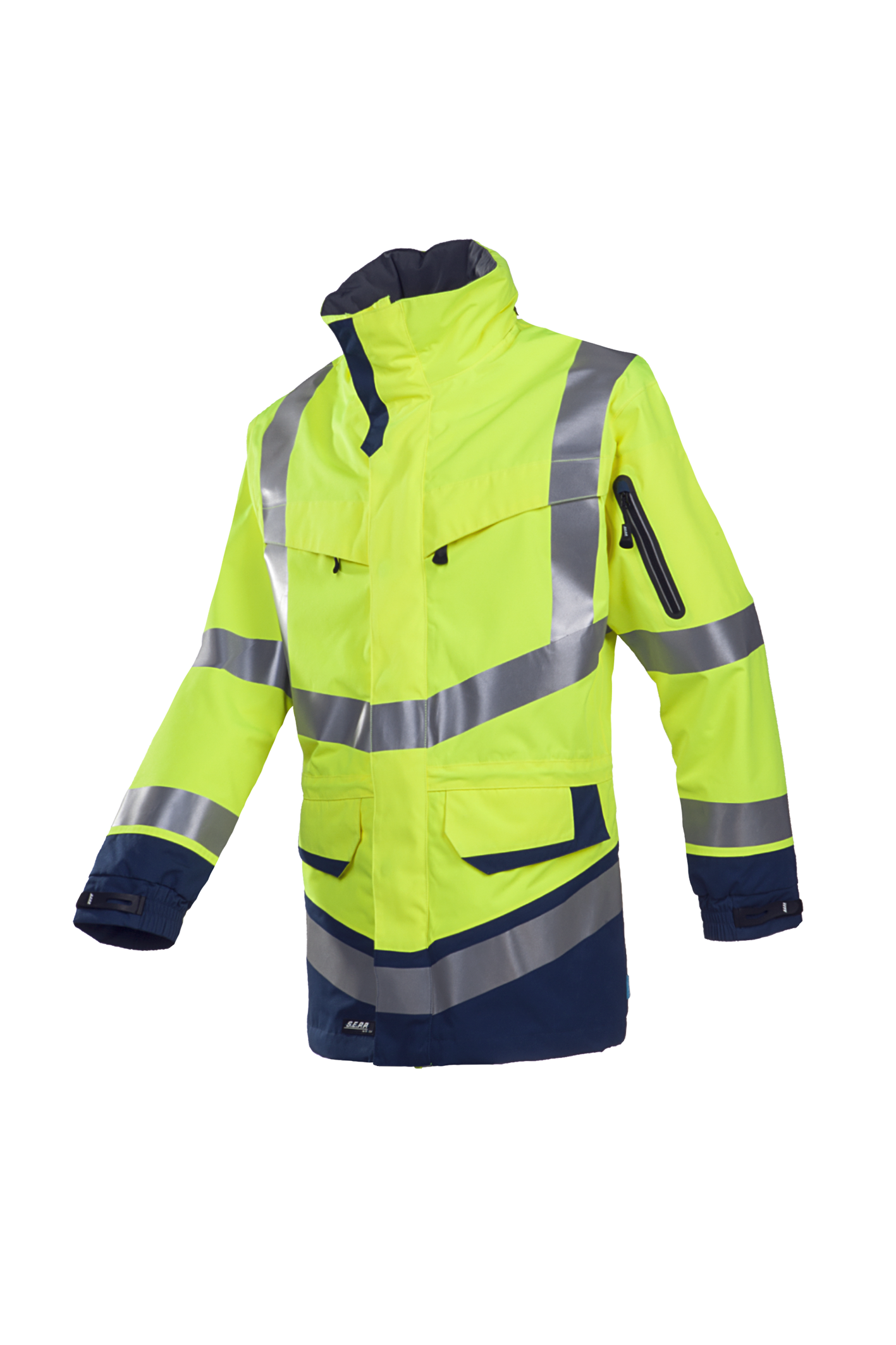 Sioen Jassen Windsor HiVis Inrits-systeem fluo geel-marineblauw