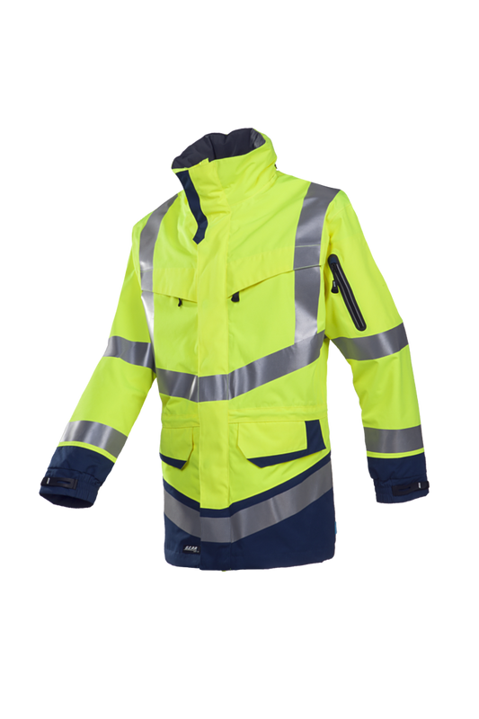 Sioen Jassen Windsor HiVis Inrits-systeem fluo geel-marineblauw