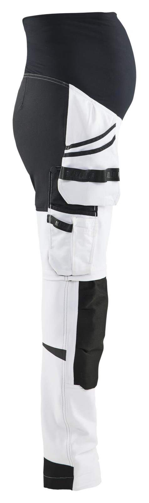 Blaklader Schilders Dames Werkbroeken 71021642 zwangerschap afrits wit-zwart(1099)