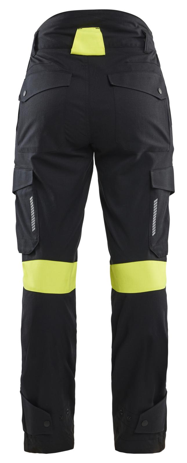 Blaklader High Vis Dames Werkbroeken 71071512 4-weg stretch zwart-fluo geel(9933)