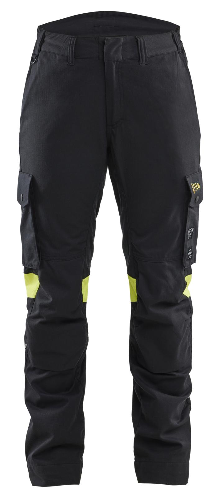 Blaklader High Vis Dames Werkbroeken 71071512 4-weg stretch zwart-fluo geel(9933)