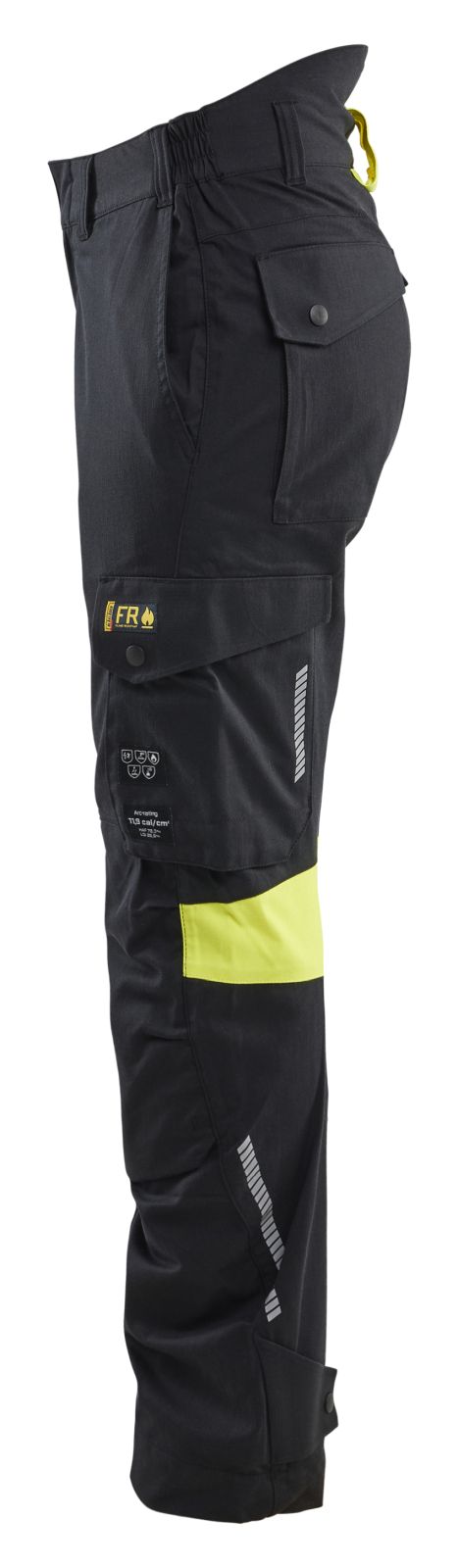 Blaklader High Vis 4-weg stretch Dames Werkbroeken 71071512 zwart-fluo geel(9933)