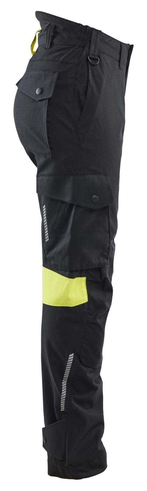 Blaklader High Vis Dames Werkbroeken 71071512 4-weg stretch zwart-fluo geel(9933)