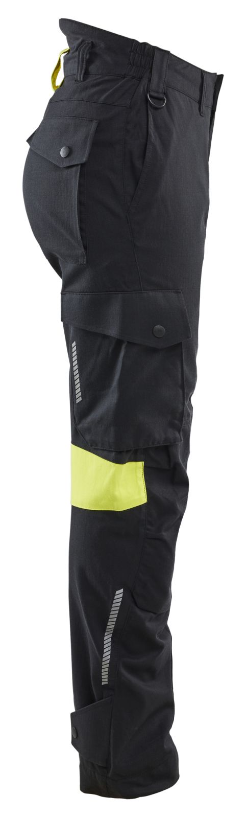 Blaklader High Vis Dames Werkbroeken 71071512 4-weg stretch zwart-fluo geel(9933)