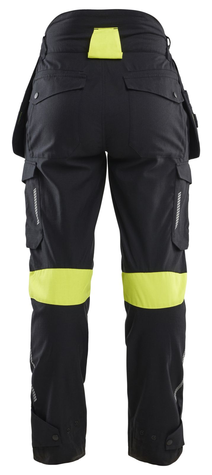 Blaklader High Vis 4-weg stretch Dames Werkbroeken 71081512 zwart-fluo geel(9933)