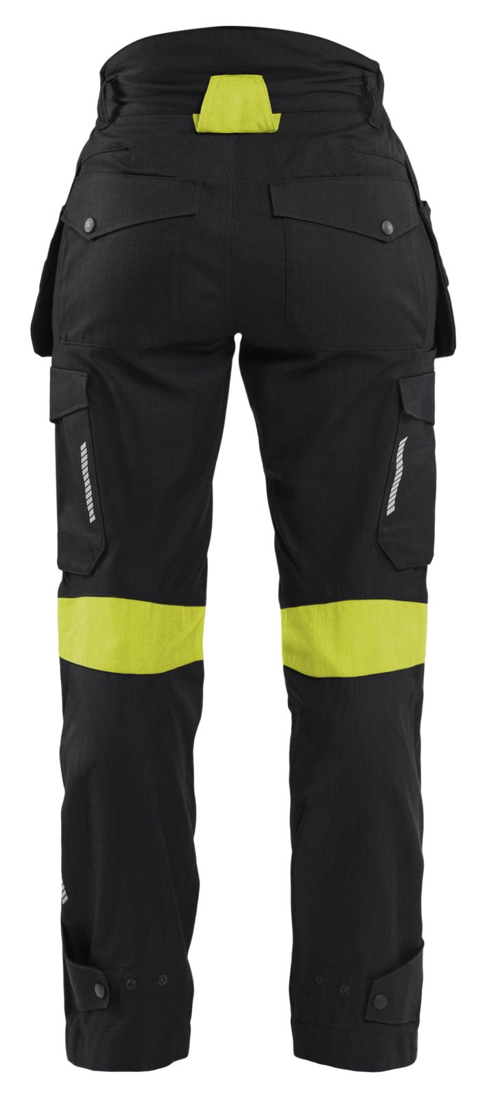 Blaklader High Vis Dames Werkbroeken 71081512 4-weg stretch zwart-fluo geel(9933)