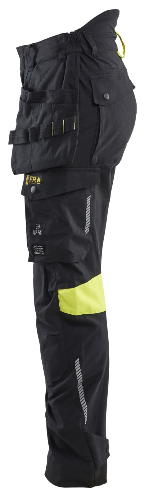 Blaklader High Vis 4-weg stretch Dames Werkbroeken 71081512 zwart-fluo geel(9933)