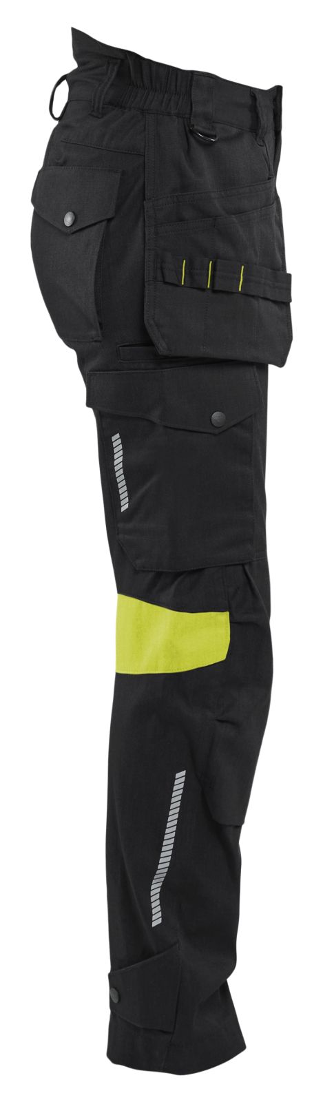 Blaklader High Vis Dames Werkbroeken 71081512 4-weg stretch zwart-fluo geel(9933)