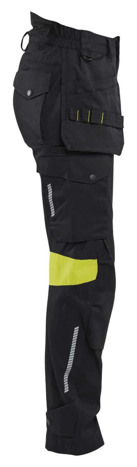 Blaklader High Vis Dames Werkbroeken 71081512 4-weg stretch zwart-fluo geel(9933)