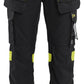 Blaklader High Vis Dames Werkbroeken 71081512 4-weg stretch zwart-fluo geel(9933)
