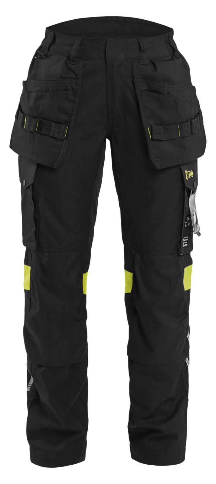 Blaklader High Vis Dames Werkbroeken 71081512 4-weg stretch zwart-fluo geel(9933)