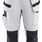 Blaklader Stukadoors/Schilders X1900 Dames piraatbroeken 71091310 schilders stretch wit-zwart(1099)