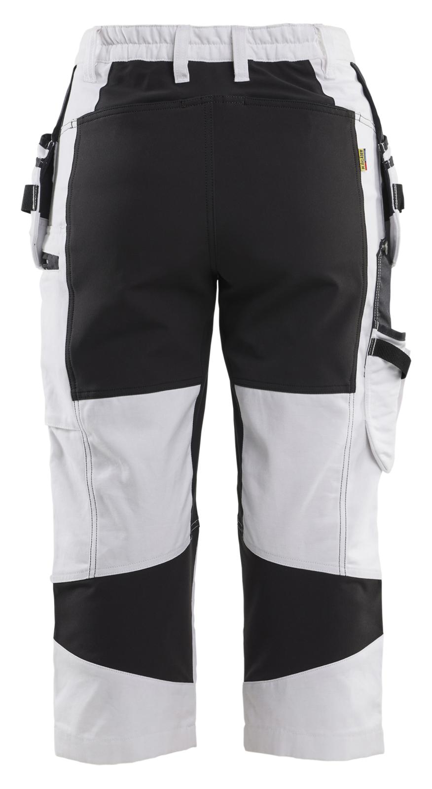 Blaklader Stukadoors/Schilders X1900 Dames piraatbroeken 71091310 schilders stretch wit-zwart(1099)