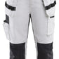 Blaklader Stukadoors/Schilders X1900 Dames piraatbroeken 71091310 schilders stretch wit-zwart(1099)