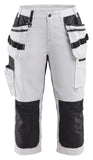 Blaklader Stukadoors/Schilders X1900 Dames piraatbroeken 71091310 schilders stretch wit-zwart(1099)