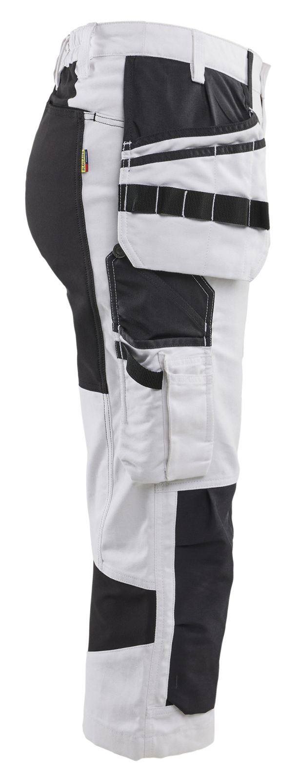 Blaklader Stukadoors/Schilders X1900 Dames piraatbroeken 71091310 schilders stretch wit-zwart(1099)