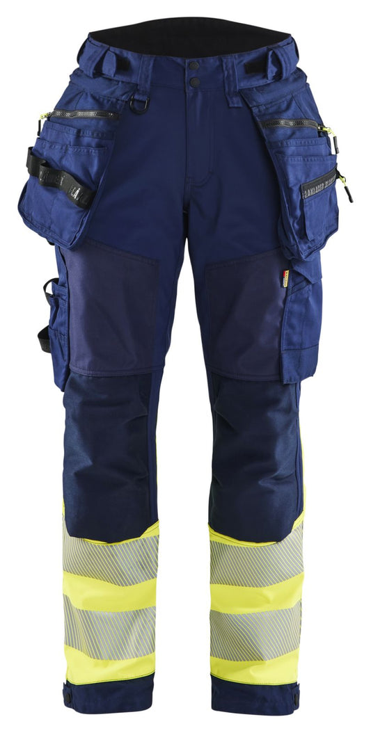 Blaklader High Vis Werkbroeken 71142513 dames HiVis waterdicht marineblauw-fluo geel(8933)