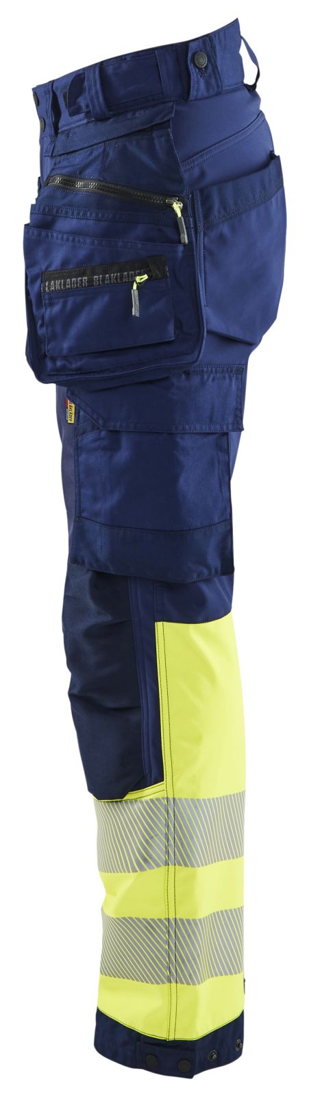 Blaklader High Vis Werkbroeken 71142513 dames HiVis waterdicht marineblauw-fluo geel(8933)