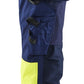 Blaklader High Vis Werkbroeken 71142513 dames HiVis waterdicht marineblauw-fluo geel(8933)