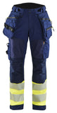 Blaklader High Vis Werkbroeken 71142513 dames HiVis waterdicht marineblauw-fluo geel(8933)