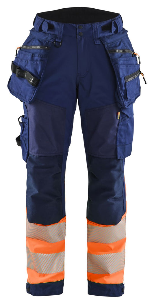 Blaklader High Vis Werkbroeken 71142513 dames HiVis waterdicht marineblauw-oranje(8953)