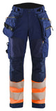 Blaklader High Vis Werkbroeken 71142513 dames HiVis waterdicht marineblauw-oranje(8953)