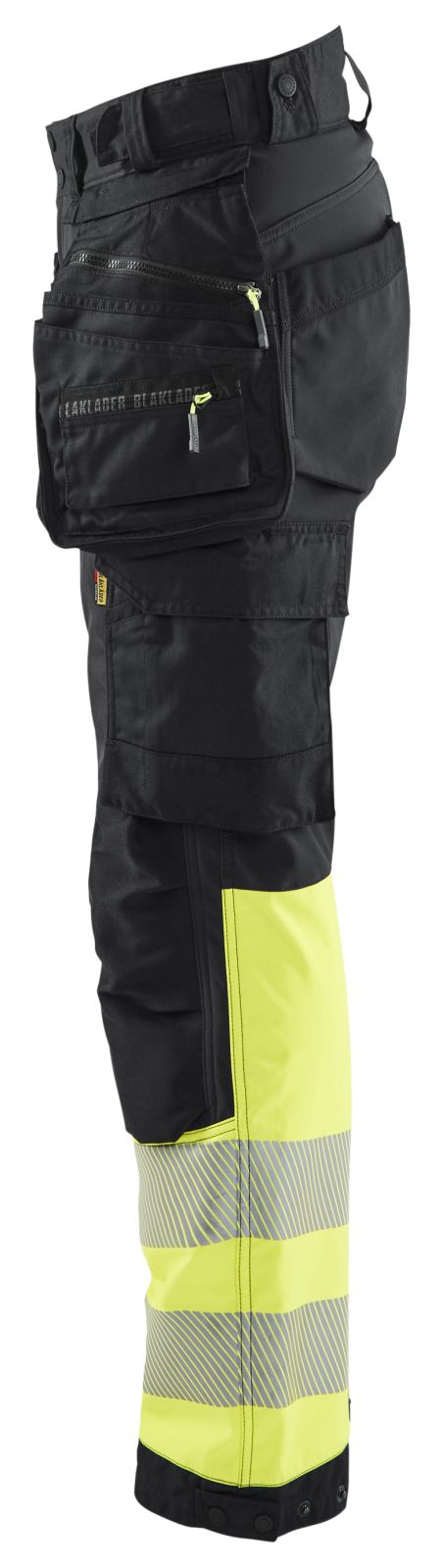 Blaklader High Vis Werkbroeken 71142513 dames HiVis waterdicht zwart-fluo geel(9933)
