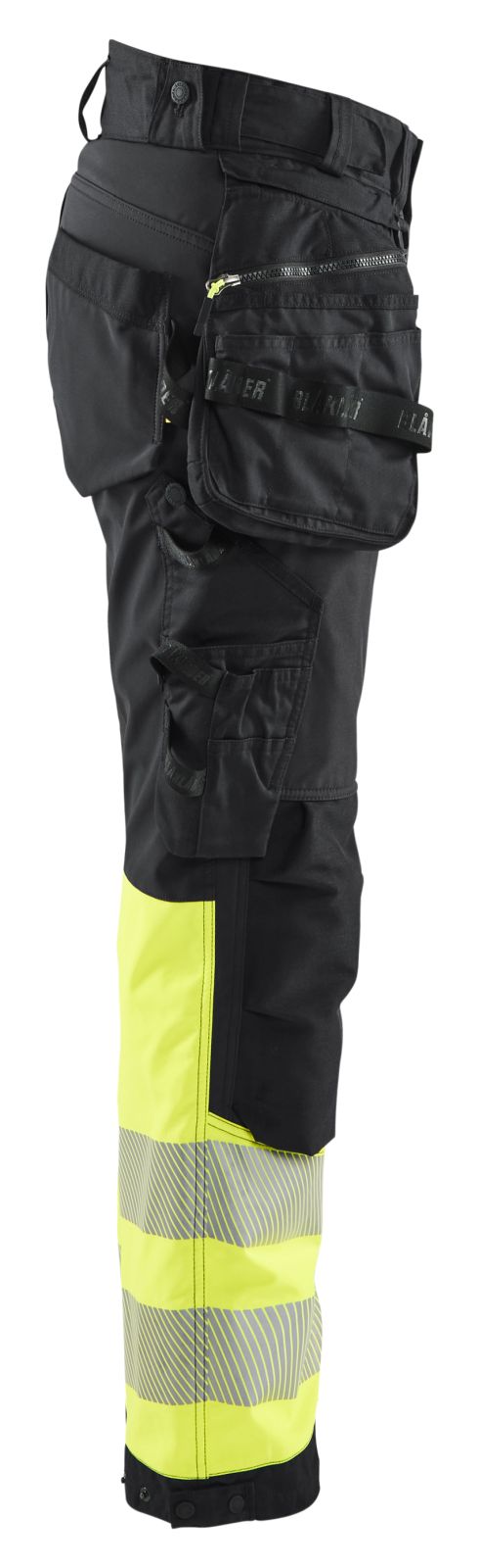 Blaklader High Vis Werkbroeken 71142513 dames HiVis waterdicht zwart-fluo geel(9933)