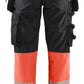 Blaklader High Vis Werkbroeken 71142513 dames HiVis waterdicht zwart-fluo rood(9955)