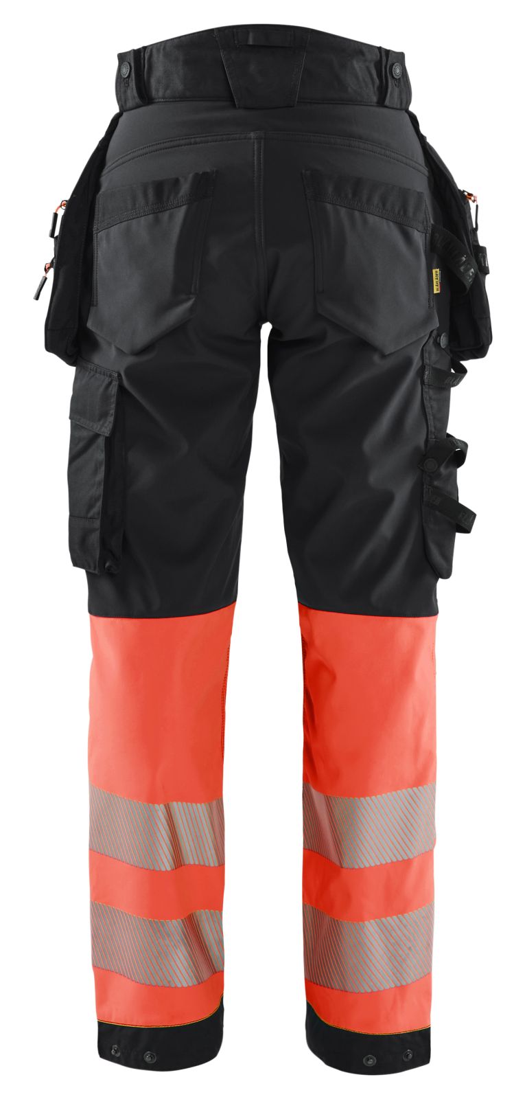 Blaklader High Vis Werkbroeken 71142513 dames HiVis waterdicht zwart-fluo rood(9955)