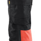 Blaklader High Vis Werkbroeken 71142513 dames HiVis waterdicht zwart-fluo rood(9955)