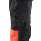Blaklader High Vis Werkbroeken 71142513 dames HiVis waterdicht zwart-fluo rood(9955)